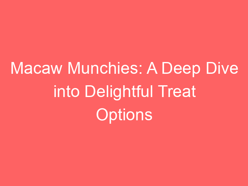Macaw Munchies: A Deep Dive into Delightful Treat Options